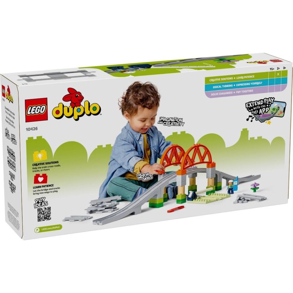 [大王機器人] 樂高 LEGO 10426 DUPLO-得寶系列 鐵路橋和軌道擴充組  DUPLO 系列 零件數：42-細節圖4