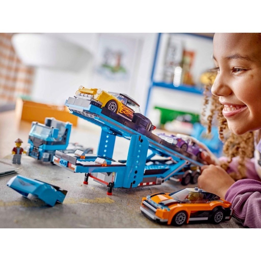 [大王機器人] 樂高 LEGO 60408 City 汽車運輸車和跑車-細節圖6