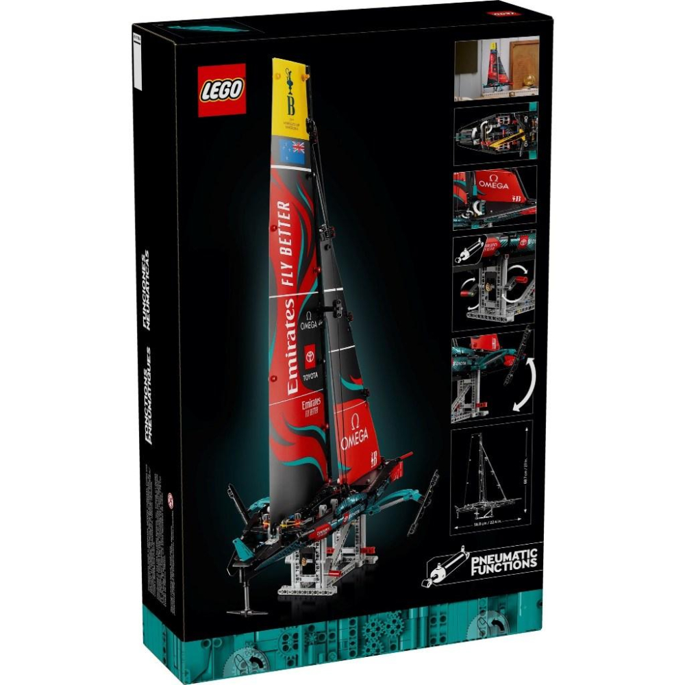 [大王機器人] 樂高 LEGO 42174 科技系列 阿聯酋航空紐西蘭隊 AC75 單體水翼帆船-細節圖3