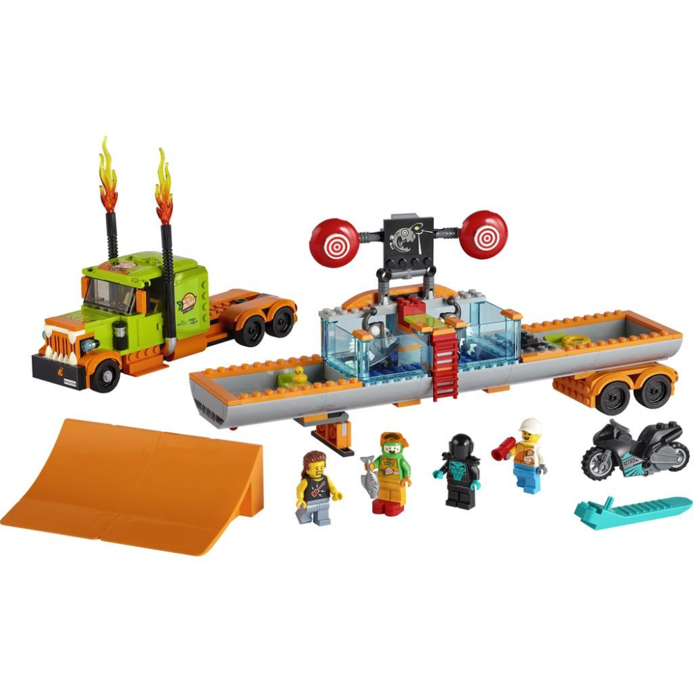 [大王機器人] 樂高 LEGO 60294 CITY 城市系列 特技表演卡車 飛輪驅動特技摩托車-細節圖2
