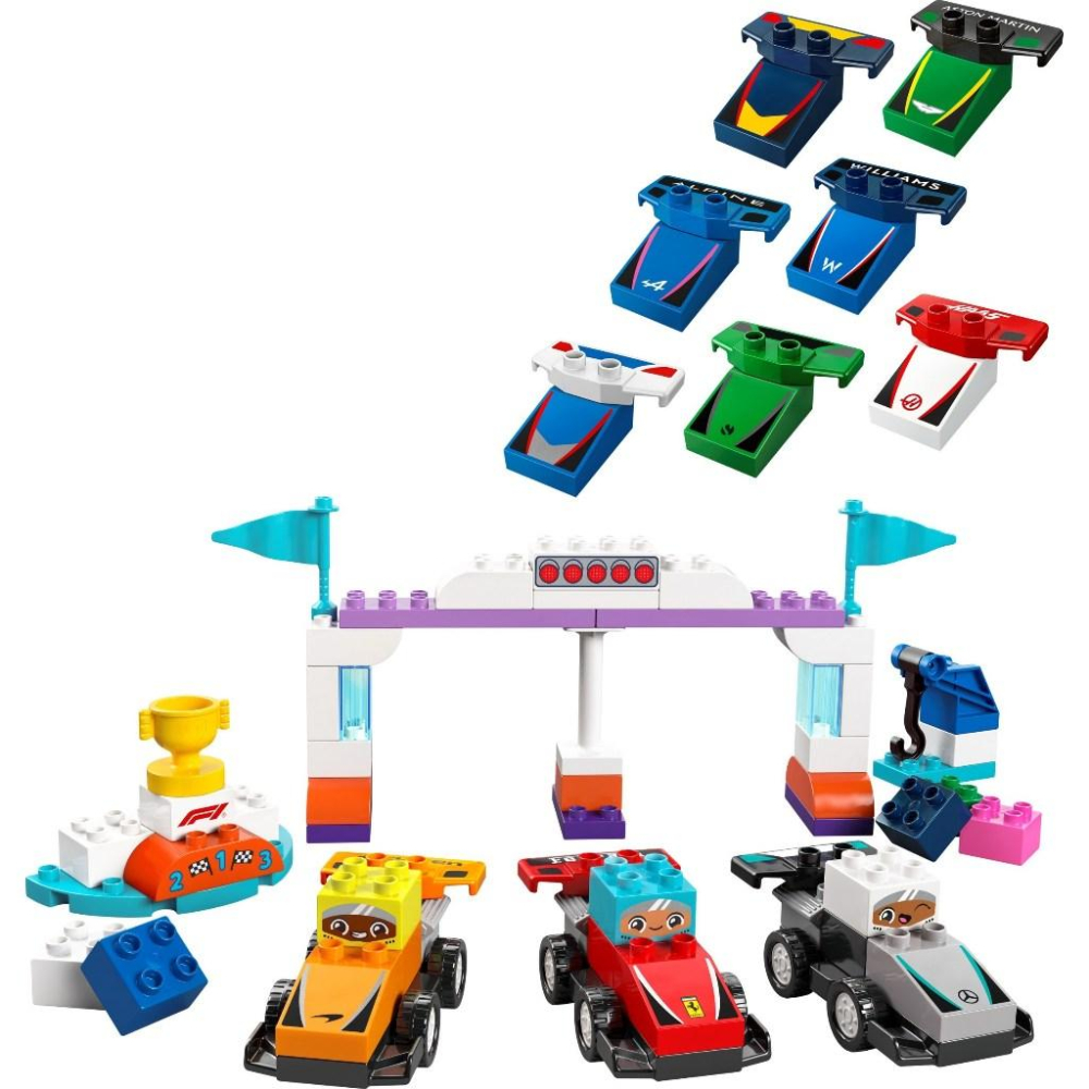 [大王機器人] LEGO 10445 DUPLO-得寶系列 F1® 車隊賽車和賽車手  樂高®DUPLO 系列-細節圖2