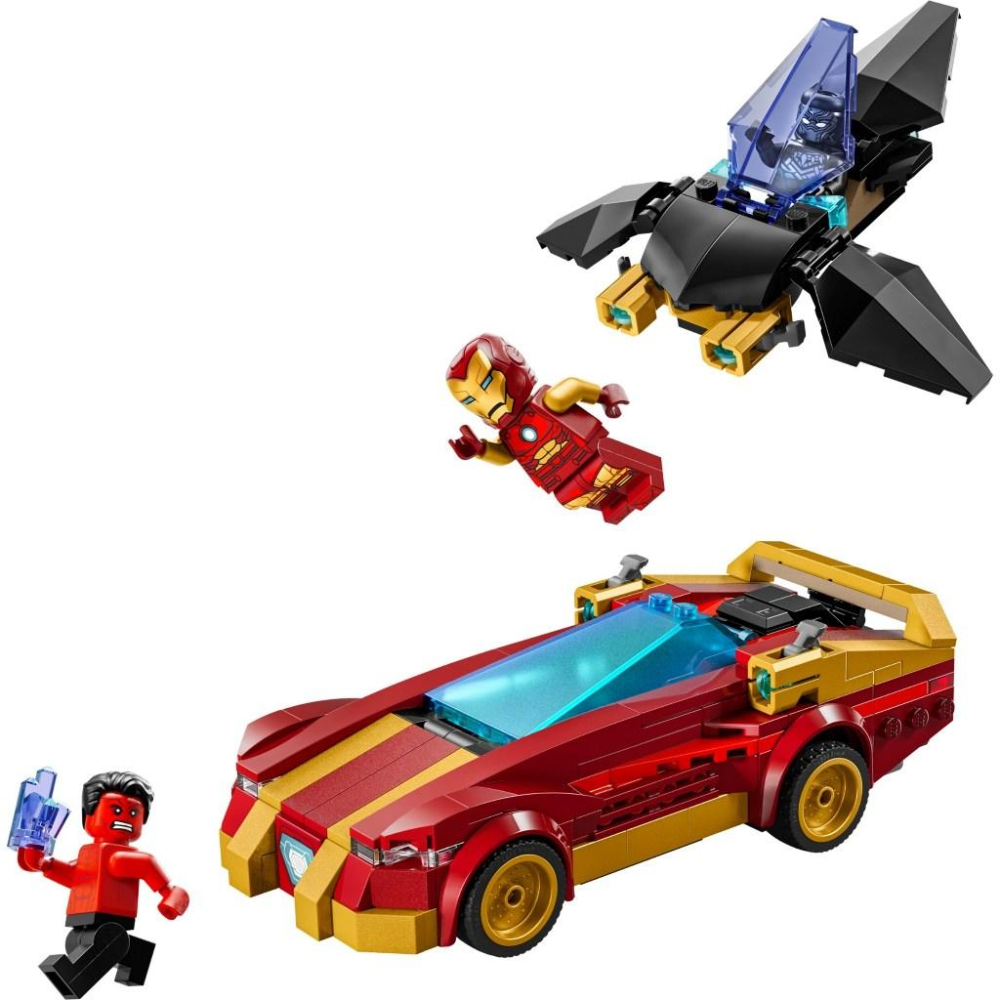 [大王機器人] 樂高 LEGO 76310 鋼鐵人汽車和黑豹大戰紅浩克  超級英雄系列-細節圖2