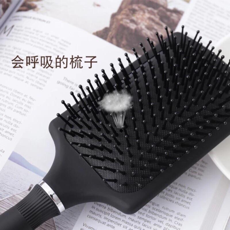 【優惠活動】網紅梳子 健康按摩 氣墊按 美髮專用大板梳 乾溼兩用 防靜電 頭皮按摩梳 黑色 白色 粉色三款 魔法梳-細節圖4