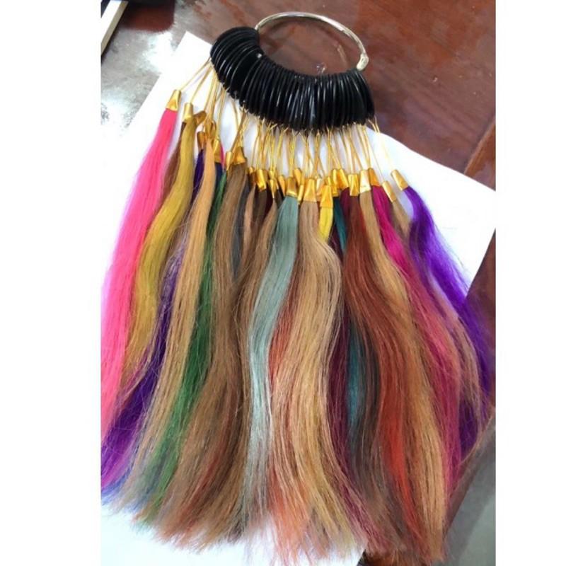 【廠商直銷】台灣現貨 沙龍學院 美髮 染髮 髮條 髮串 髮束 測試 真人髮 一串30束 全真髮 色環 染膏漂粉染髮專用-細節圖5