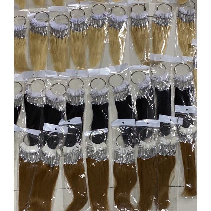 【廠商直銷】台灣現貨 沙龍學院 美髮 染髮 髮條 髮串 髮束 測試 真人髮 一串30束 全真髮 色環 染膏漂粉染髮專用-細節圖6