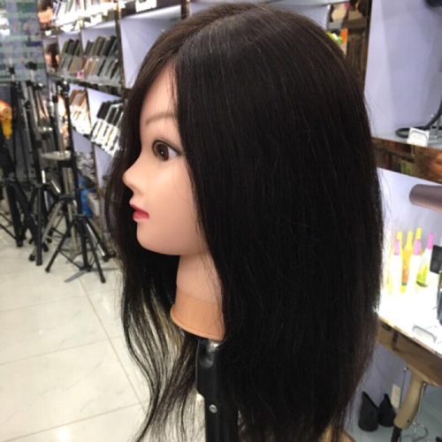 【優惠活動】日本學校專用100%全真人髮頭模 約16～18寸可以修剪 燙染 吹風造型美髮練習模特兒公仔頭可精剪假人頭模