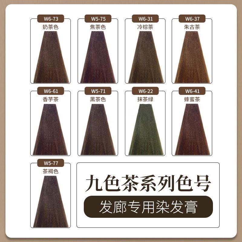【促銷活動】現貨 浩鑫染膏 抖音 網紅色系 奶茶色 九色茶 染膏 多段色操作 蓋白髮 不用漂 一步上色 配送雙氧乳-細節圖5