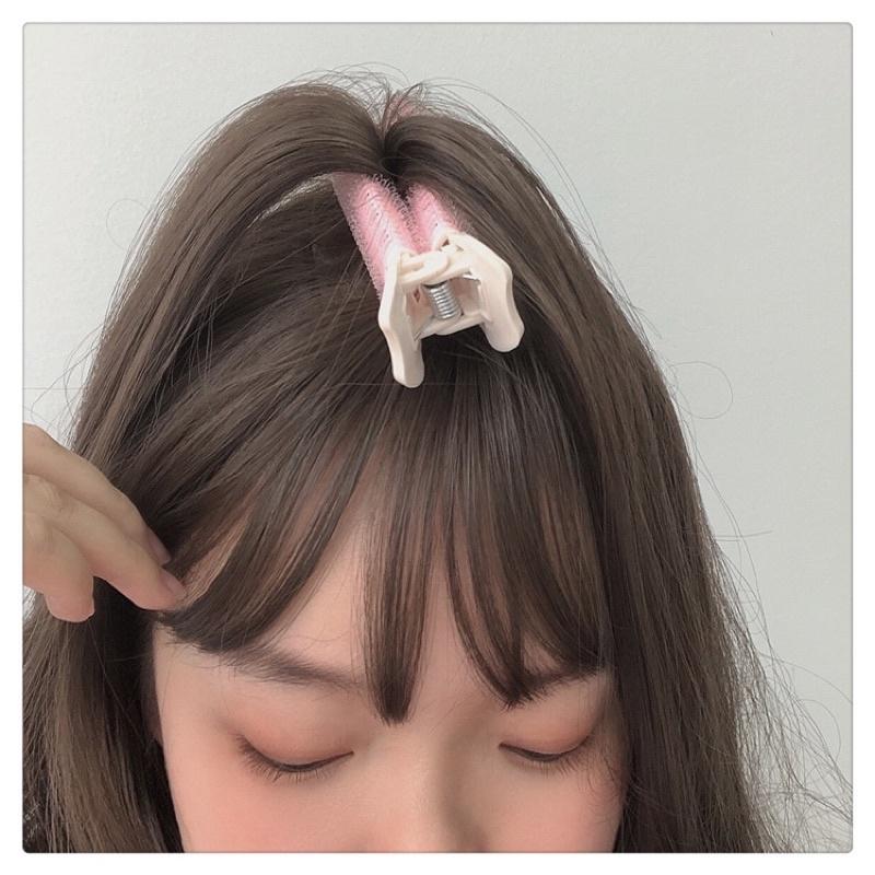 【優惠活動】韓國 粉色髮根夾 2支裝 女生丸子頭 無痕夾 髮根蓬松夾 空氣劉海捲 頭髮增高夾 八字髮筒 定型夾-細節圖2