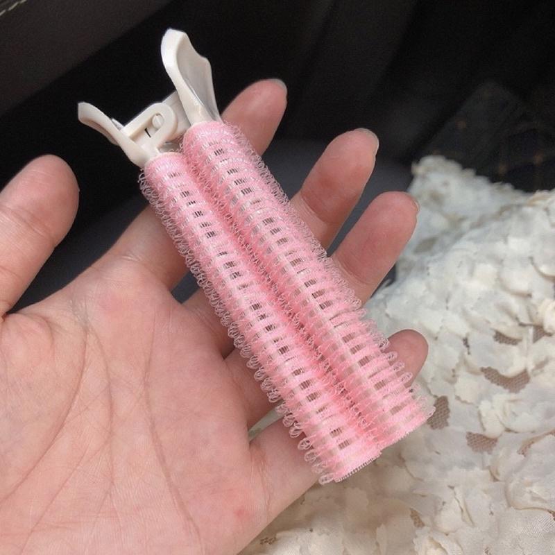 【優惠活動】韓國 粉色髮根夾 2支裝 女生丸子頭 無痕夾 髮根蓬松夾 空氣劉海捲 頭髮增高夾 八字髮筒 定型夾-細節圖4