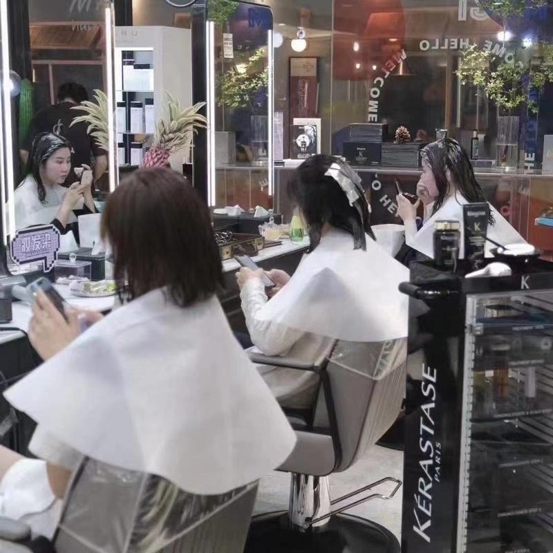 【新品上市】韓國設計圍巾 高端燙染 焗油 一次性披肩 不織布 無紡布材質 防潑水 網紅店 沙龍髮廊 理髮專用-細節圖7