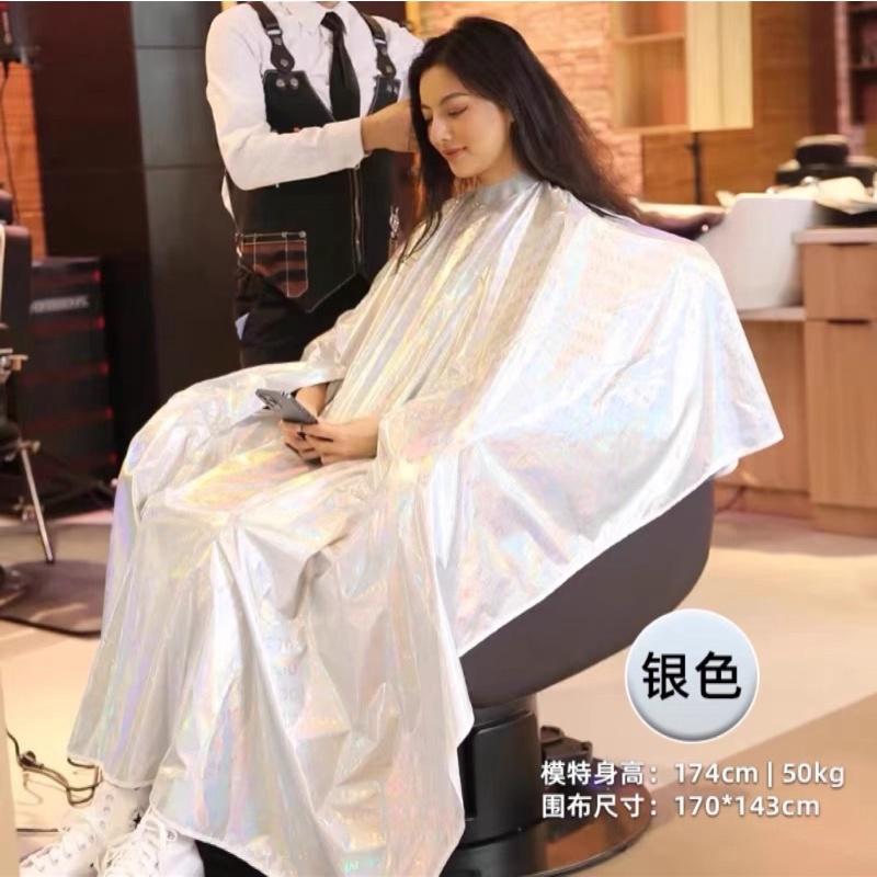 【促銷活動】美式復古 剪髮圍巾 barbershop 網紅 加大 硅膠領口 伸手款 男士油頭 理髮圍巾 沙龍專用 圍布-細節圖2