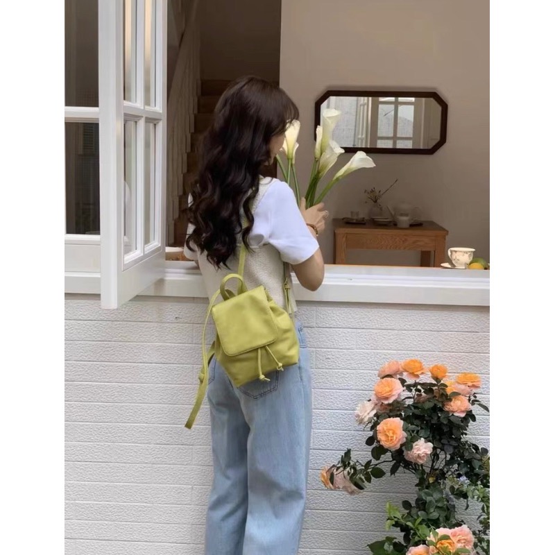 「48H出貨」雙肩背包女2024新款ins簡約高級質感 小眾大容量 小清新 復古背包 小紅書 雙肩包-細節圖6