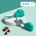 【Snoopy史努比】嬰兒短柄不鏽鋼叉勺組 汽車造型 附收納盒-規格圖2