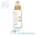 【亞米兔Yummy Rabbit】標準口徑 玻璃葫蘆型奶瓶 280ML 防脹氣 附通孔棒  母乳感奶嘴-規格圖3