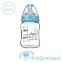 【亞米兔Yummy Rabbit】 寬口徑 玻璃葫蘆型奶瓶 280ML 防脹氣 附通孔棒 母乳感奶嘴-規格圖3