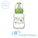 【亞米兔Yummy Rabbit】 標準口徑 玻璃葫蘆型奶瓶 120ML  防脹氣  附通孔棒 母乳感奶嘴-規格圖3