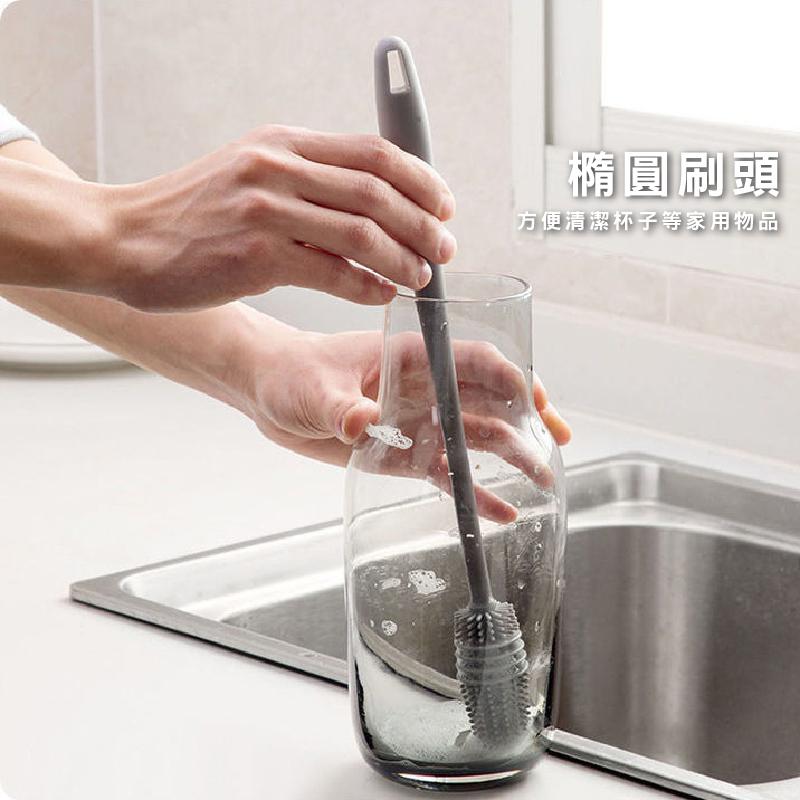 矽膠杯刷 長柄杯刷 杯刷 刷子 菜瓜布 清潔刷 杯子清潔刷-細節圖3