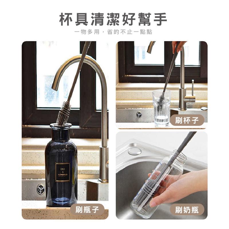 矽膠杯刷 長柄杯刷 杯刷 刷子 菜瓜布 清潔刷 杯子清潔刷-細節圖5