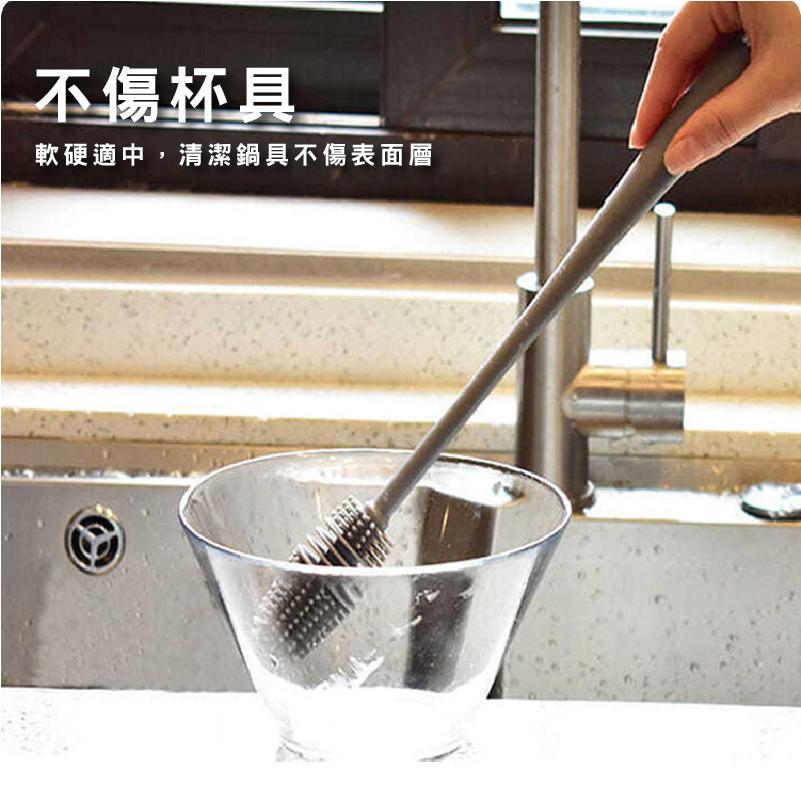 矽膠杯刷 長柄杯刷 杯刷 刷子 菜瓜布 清潔刷 杯子清潔刷-細節圖8