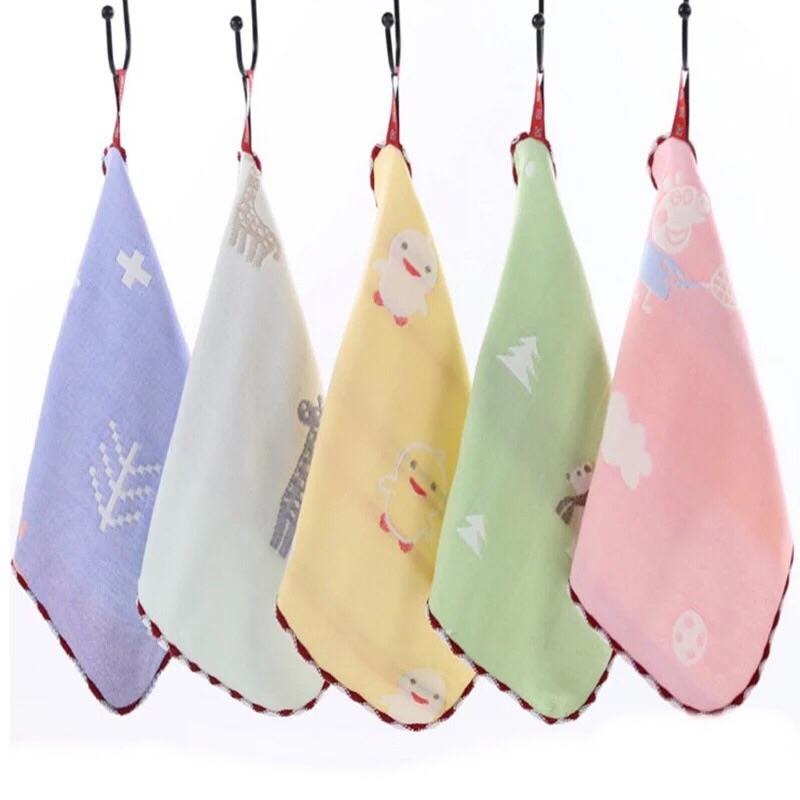 【嬰幼兒】現貨 六層紗純棉 嬰幼兒口水巾 紗布巾 嬰幼兒毛巾 口水巾 嬰兒方巾-細節圖3