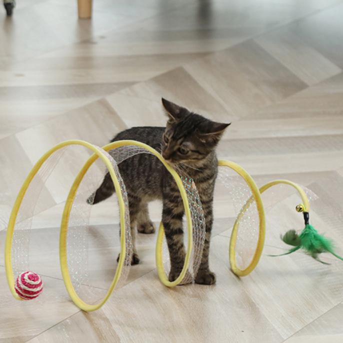 【貓咪玩具】貓這裡 現貨 S型貓隧道玩具 貓咪隧道  可折疊 貓玩具 貓奴必備-細節圖4