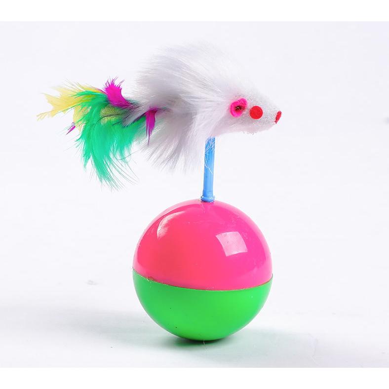 【貓咪玩具】貓這裡 不倒翁玩具 毛絨老鼠 貓咪互動玩具 貓咪玩具球-細節圖4