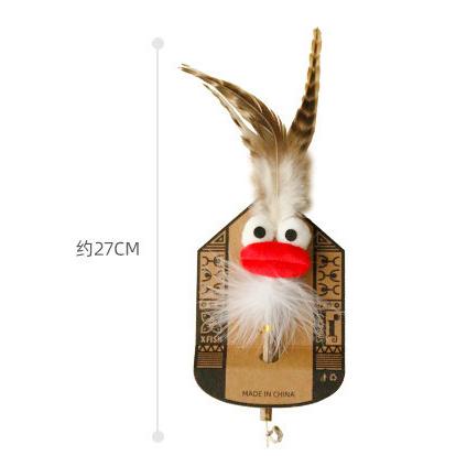 【貓咪玩具】貓這裡 現貨 木天蓼逗貓玩具 大嘴羽毛玩具 鈴鐺 磨牙棒 逗貓棒 貓咪紓壓玩具-細節圖4