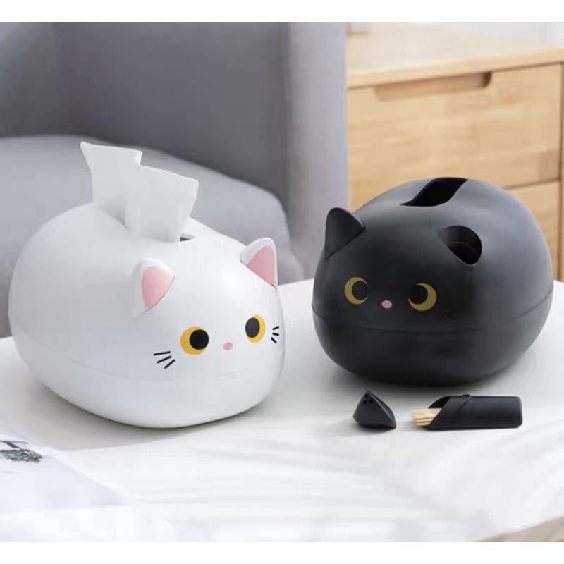 【生活用品】貓這裡 貓咪紙巾盒 貓咪造型衛生紙盒 衛生紙收納 客廳收納 貓咪擺飾-細節圖3