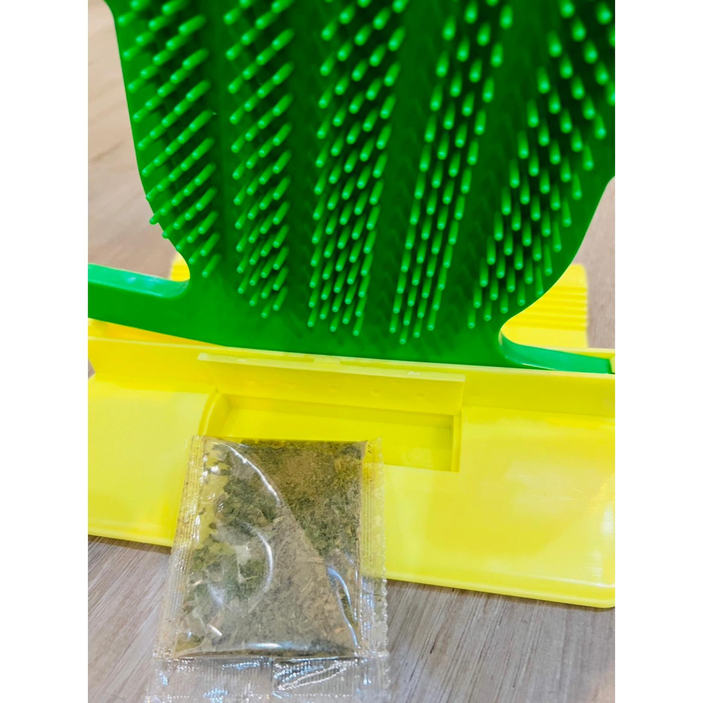 【貓咪玩具】貓這裡 可愛仙人掌 貓咪蹭蹭 貓牆角蹭 蹭癢癢器 按摩刷 貓抓板-細節圖3