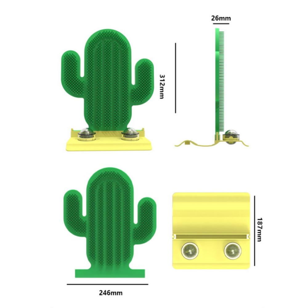 【貓咪玩具】貓這裡 可愛仙人掌 貓咪蹭蹭 貓牆角蹭 蹭癢癢器 按摩刷 貓抓板-細節圖5