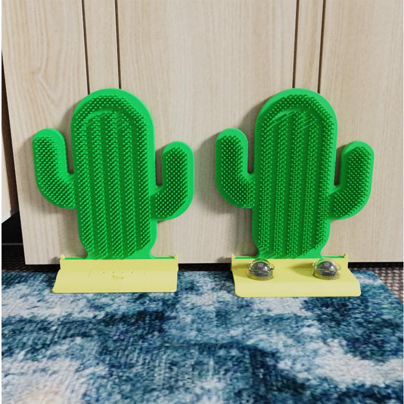 【貓咪玩具】貓這裡 可愛仙人掌 貓咪蹭蹭 貓牆角蹭 蹭癢癢器 按摩刷 貓抓板-細節圖6