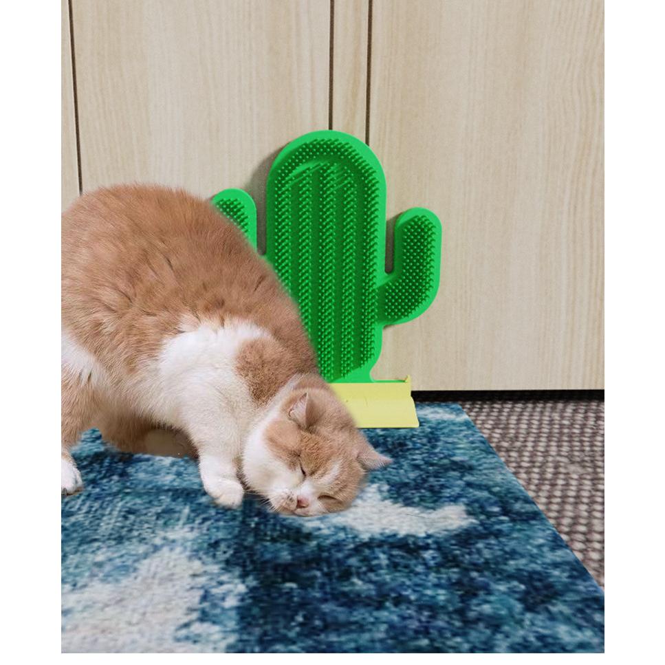 【貓咪玩具】貓這裡 可愛仙人掌 貓咪蹭蹭 貓牆角蹭 蹭癢癢器 按摩刷 貓抓板-細節圖7