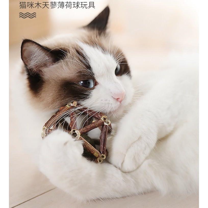 【貓咪玩具】貓這裡 現貨 Natural Fresh 自然鮮 天然木天蓼 手工貓薄荷玲瓏球(大)-細節圖2