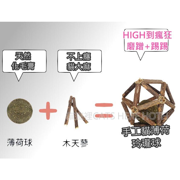 【貓咪玩具】貓這裡 現貨 Natural Fresh 自然鮮 天然木天蓼 手工貓薄荷玲瓏球(大)-細節圖4