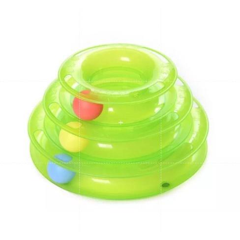 【貓咪玩具】貓這裡 現貨，逗貓玩具球 益智互動 貓轉盤 三層貓玩具 益智轉盤-細節圖2