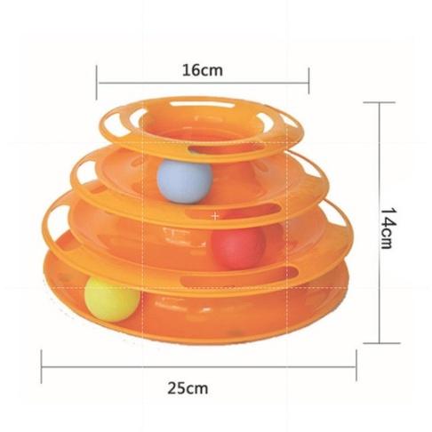 【貓咪玩具】貓這裡 現貨，逗貓玩具球 益智互動 貓轉盤 三層貓玩具 益智轉盤-細節圖3