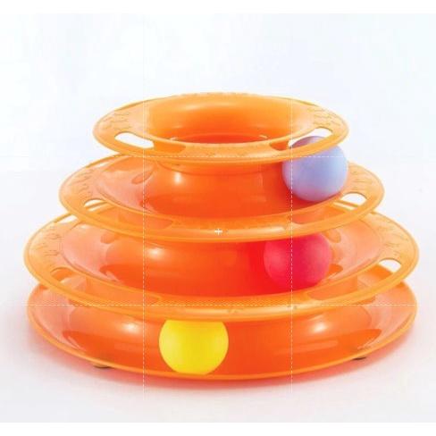 【貓咪玩具】貓這裡 現貨，逗貓玩具球 益智互動 貓轉盤 三層貓玩具 益智轉盤-細節圖4