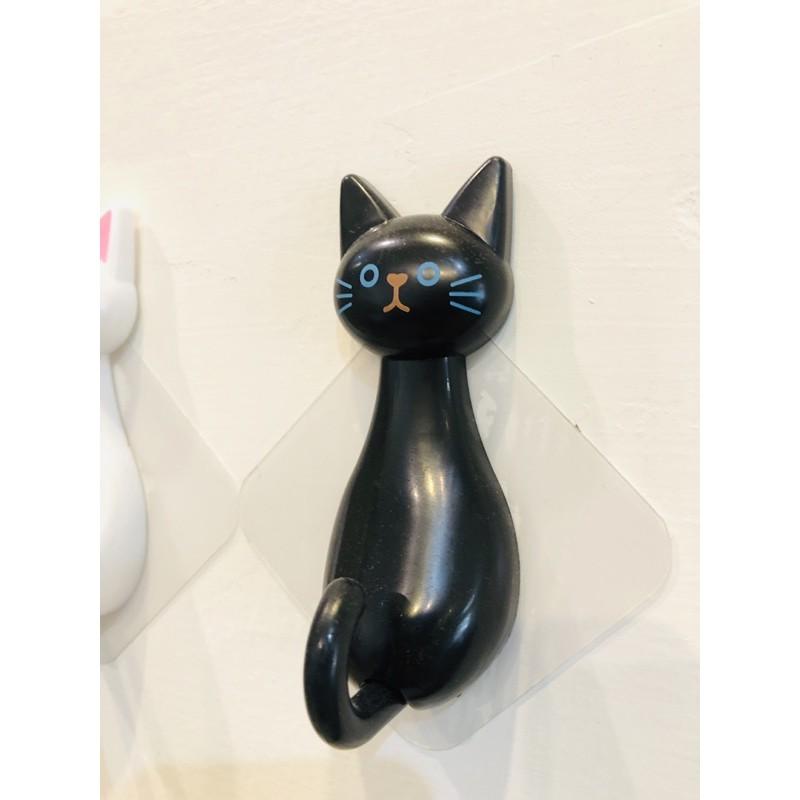 【生活用品】貓這裡 現貨 黑白貓咪掛鈎 免釘掛鈎 置物掛鉤（2入一組）-細節圖2