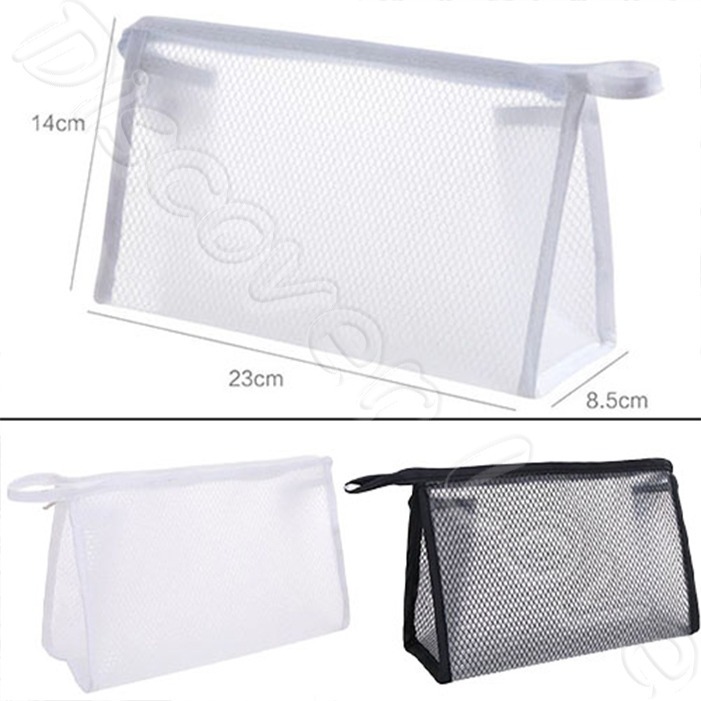收納化妝包 女生包包 化妝用品 隨身包 筆袋 收納 防水 超大容量 旅行包 網布 網格 化妝包 萬用 旅行收納包 收納包-細節圖9