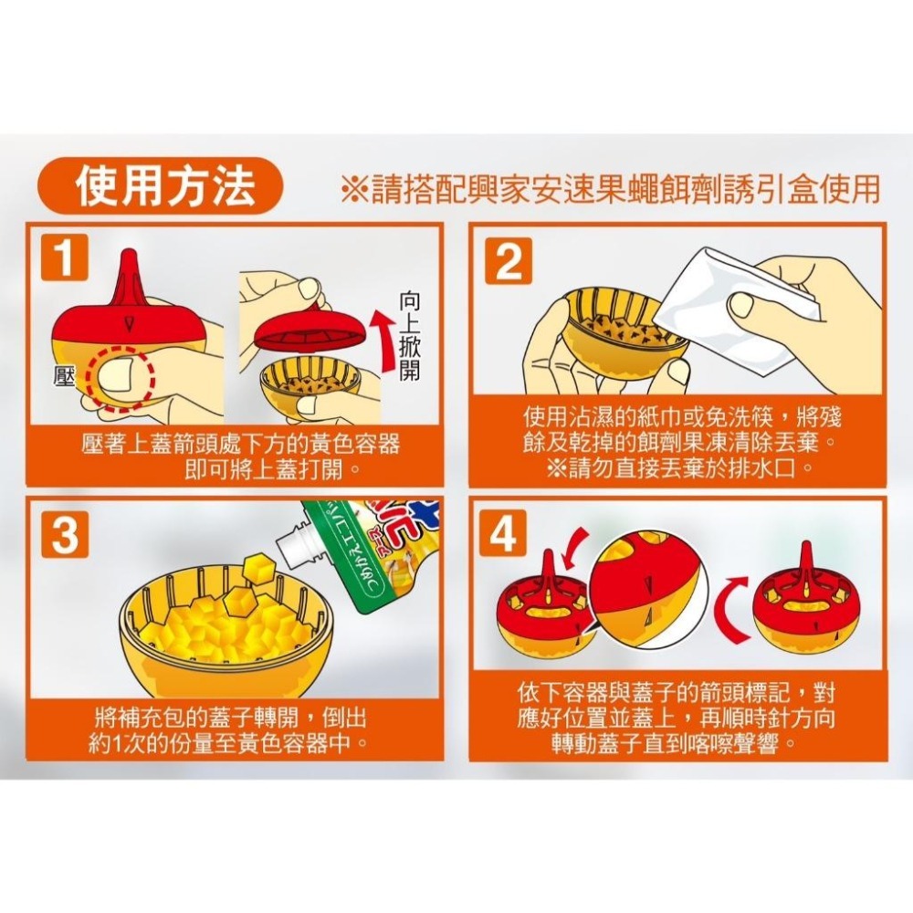 台灣總代理正品【1+1超值組】果蠅餌劑38g+補充包(3回份) 果蠅餌劑 果蠅誘捕器 興家安速 果蠅 餌劑 補果蠅-細節圖5