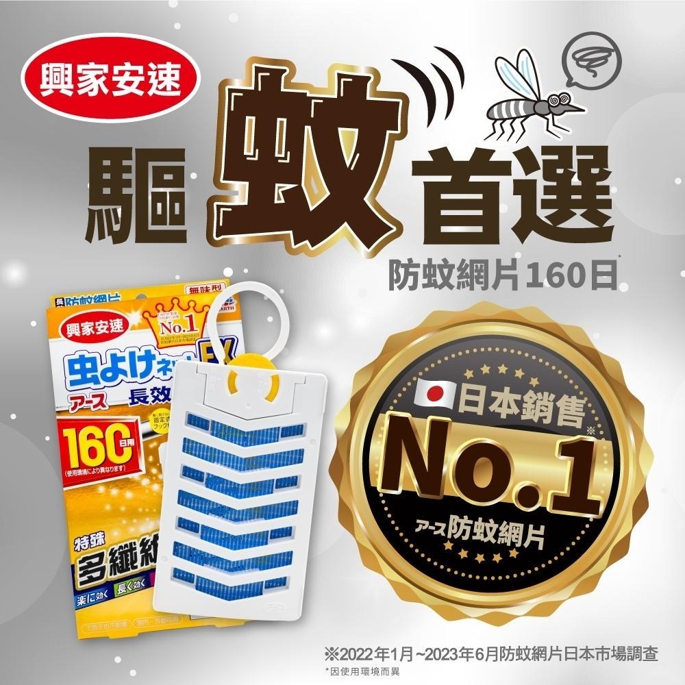 日本製 EARTH 長效160天【興家安速 防蚊網片】台灣總代理正貨 防蚊片 長效防蚊網片 防蚊網片 防蚊掛片 正品-細節圖3