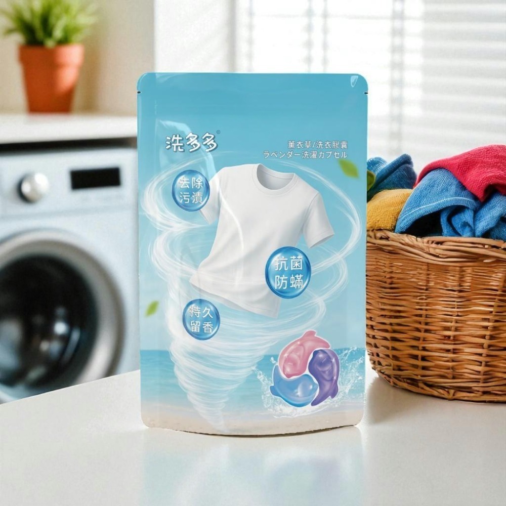 洗多多洗衣膠囊【薰衣草香型 加大容量】限時贈家用清潔粉 多效合一 抗菌 除蟎 去汙 3D洗衣凝珠  洗衣膠囊 洗衣球-細節圖7