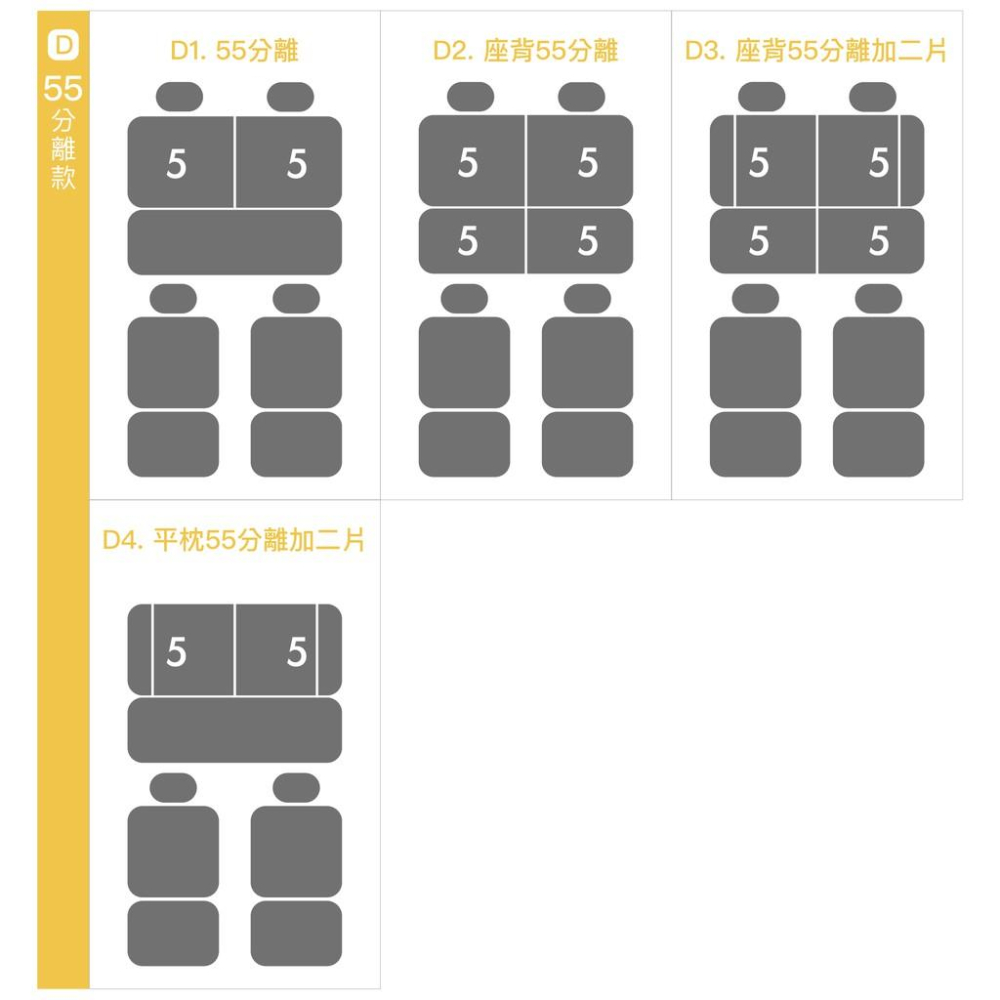 【台灣現貨】通用型加厚三明治汽車椅套-單後排-細節圖7