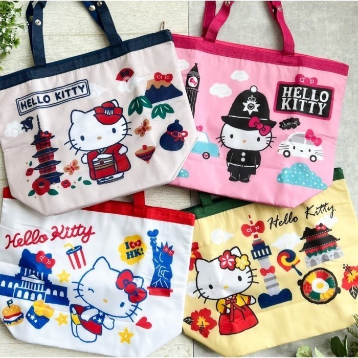 Hello Kitty☆折疊保冷袋☆美國/英國/日本/韓國-4款單賣【特價每款199元起】限量全新現貨/玩遊世界/保溫袋-細節圖4