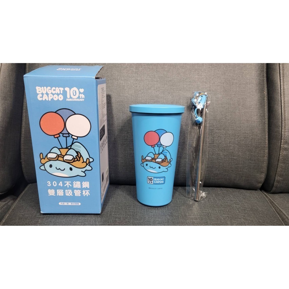 現貨賠售)貓貓蟲咖波☆雙層吸管杯☆4款單賣【特價每款150元起】304不鏽鋼/10週年生日慶/保溫杯/保冷杯/CAPOO-細節圖4