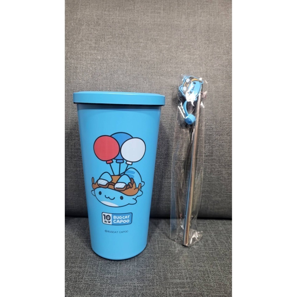 現貨賠售)貓貓蟲咖波☆雙層吸管杯☆4款單賣【特價每款150元起】304不鏽鋼/10週年生日慶/保溫杯/保冷杯/CAPOO-細節圖5