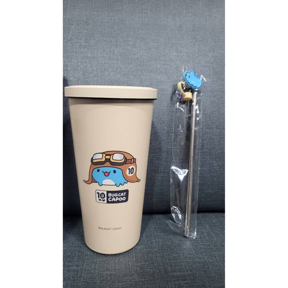 現貨賠售)貓貓蟲咖波☆雙層吸管杯☆4款單賣【特價每款150元起】304不鏽鋼/10週年生日慶/保溫杯/保冷杯/CAPOO-細節圖6