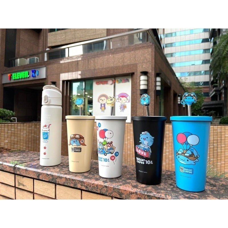 現貨賠售)貓貓蟲咖波☆雙層吸管杯☆4款單賣【特價每款150元起】304不鏽鋼/10週年生日慶/保溫杯/保冷杯/CAPOO-細節圖7