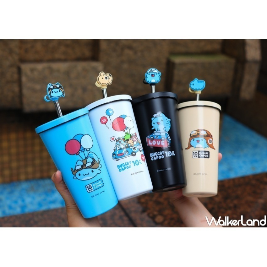 現貨賠售)貓貓蟲咖波☆雙層吸管杯☆4款單賣【特價每款150元起】304不鏽鋼/10週年生日慶/保溫杯/保冷杯/CAPOO-細節圖8