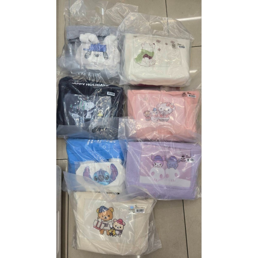 出清)7-11 2025年☆聖誕福袋☆絨毛開窗提袋＋大臉化妝包【特價350元起】全新未拆/限量/福袋/抽獎/Kitty-細節圖3